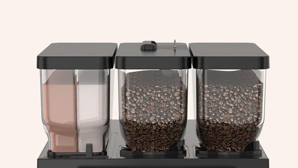 Schaerer Coffee Skye hopper arrangement, manufacturer configuration illustration