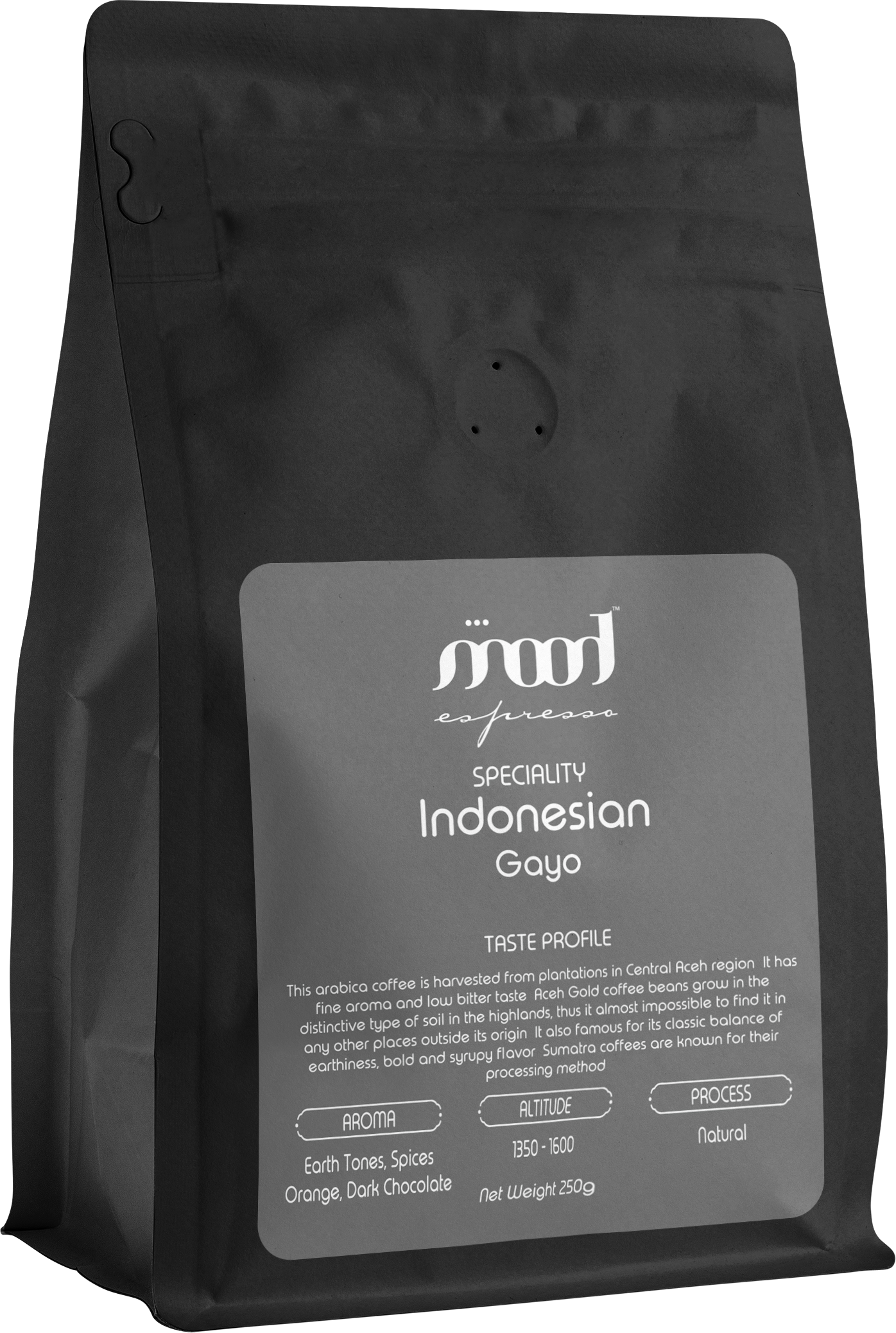 indonesian gayo 250 gms bag