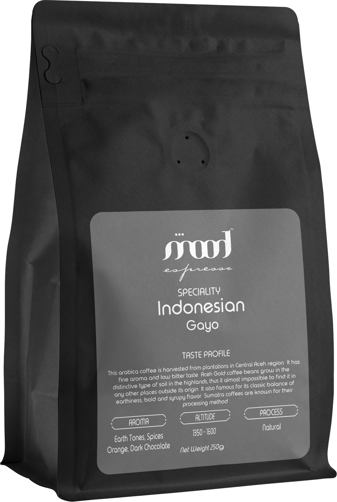 indonesian gayo 250 gms bag