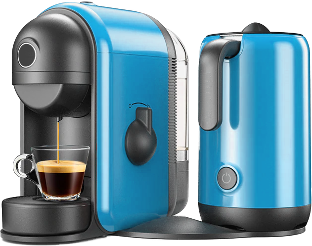 A Modo Mio Espresso Coffee Machine with Milk Frother