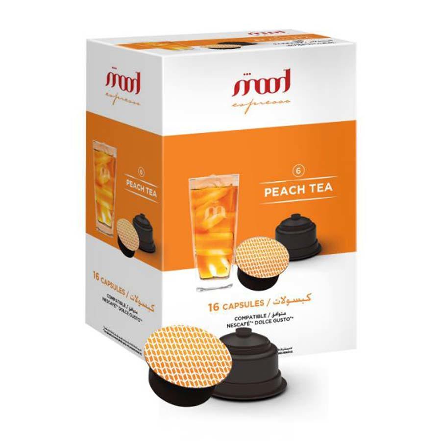 Dolce Gusto Compatible Capsules - Peach Tea (16 Single Serve Pods) - Mood Espresso - Dubai