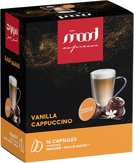 Vanilla cappucino - compatible nescafe dolce gusto capsules-mood espresso -16 capsules coffee box