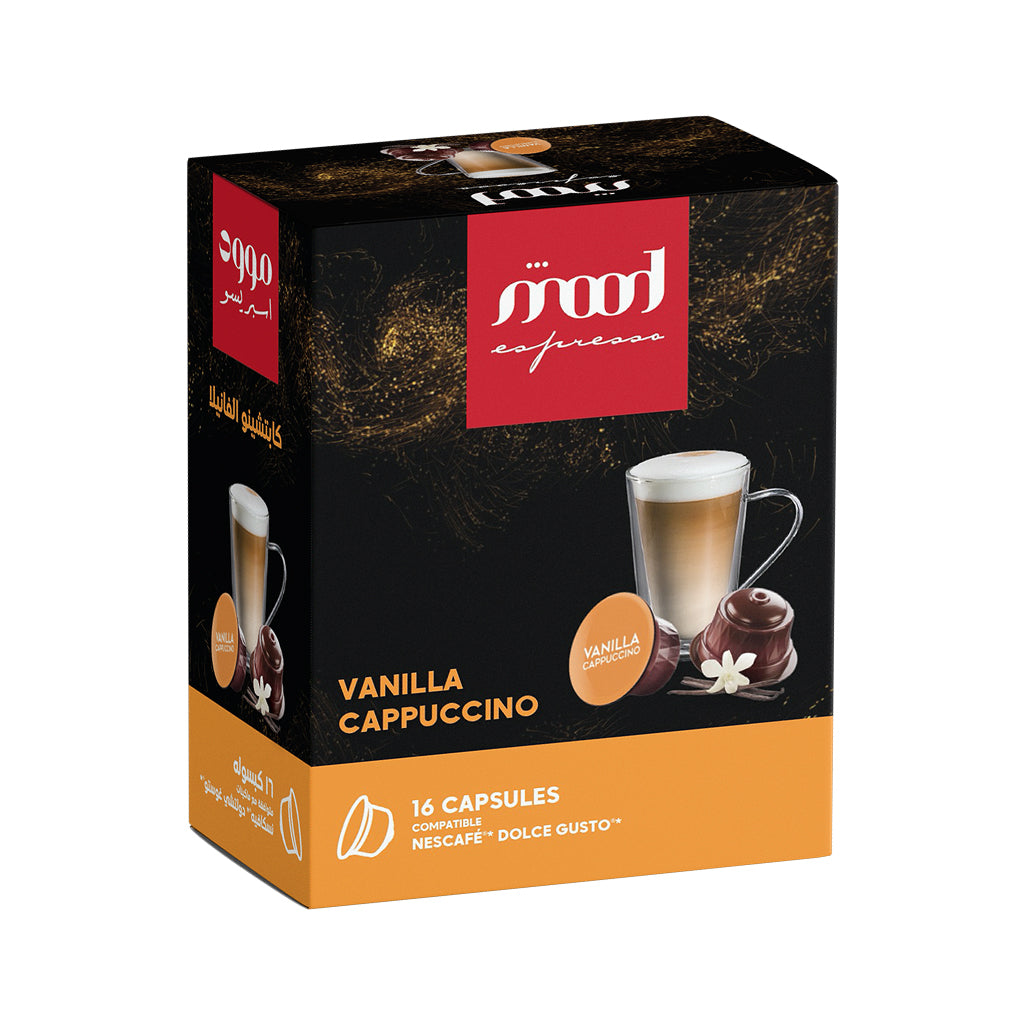Vanilla cappucino - compatible nescafe dolce gusto capsules-mood espresso -16 capsules coffee box