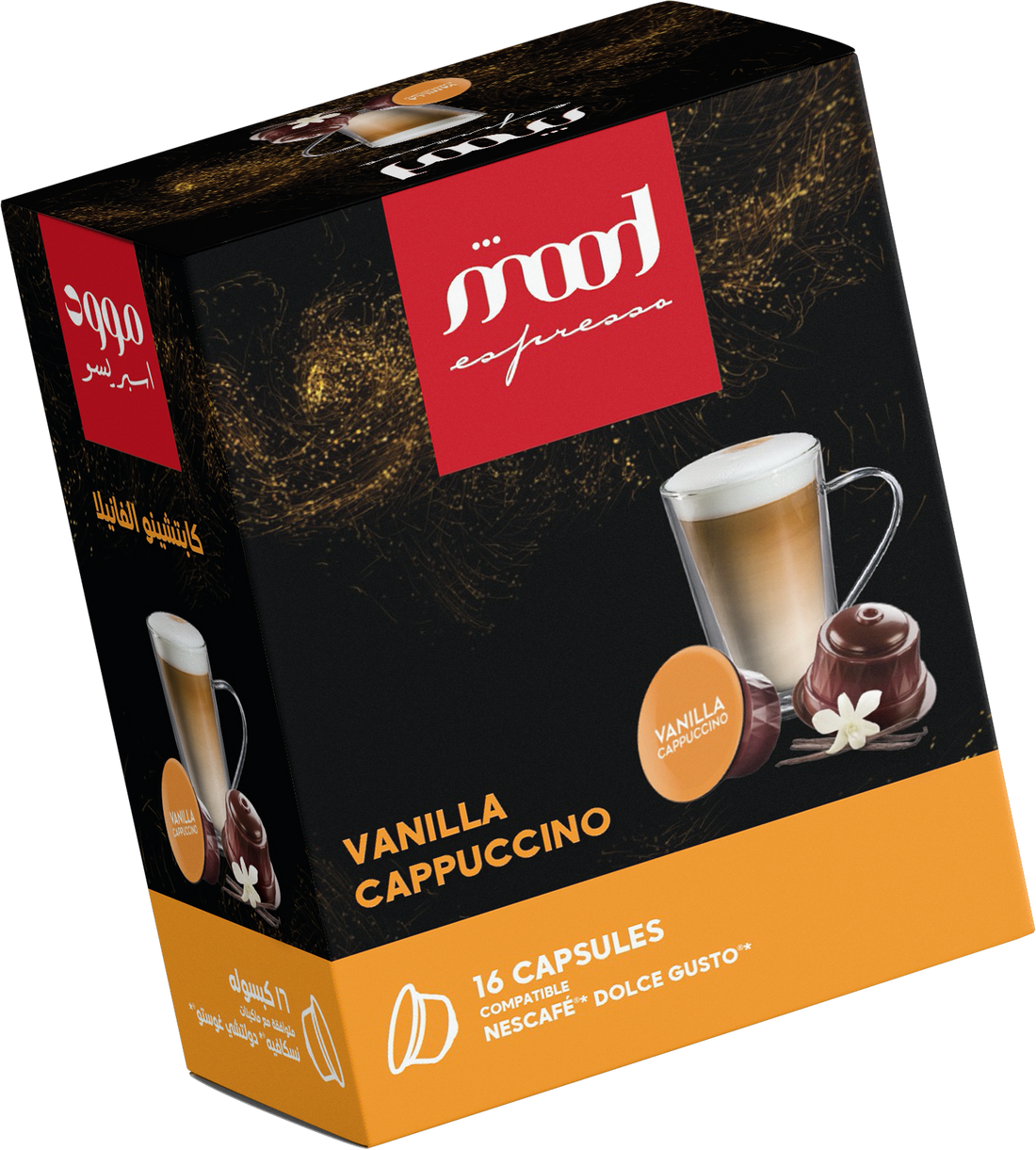 Vanilla cappucino - compatible nescafe dolce gusto capsules-mood espresso -16 capsules coffee box