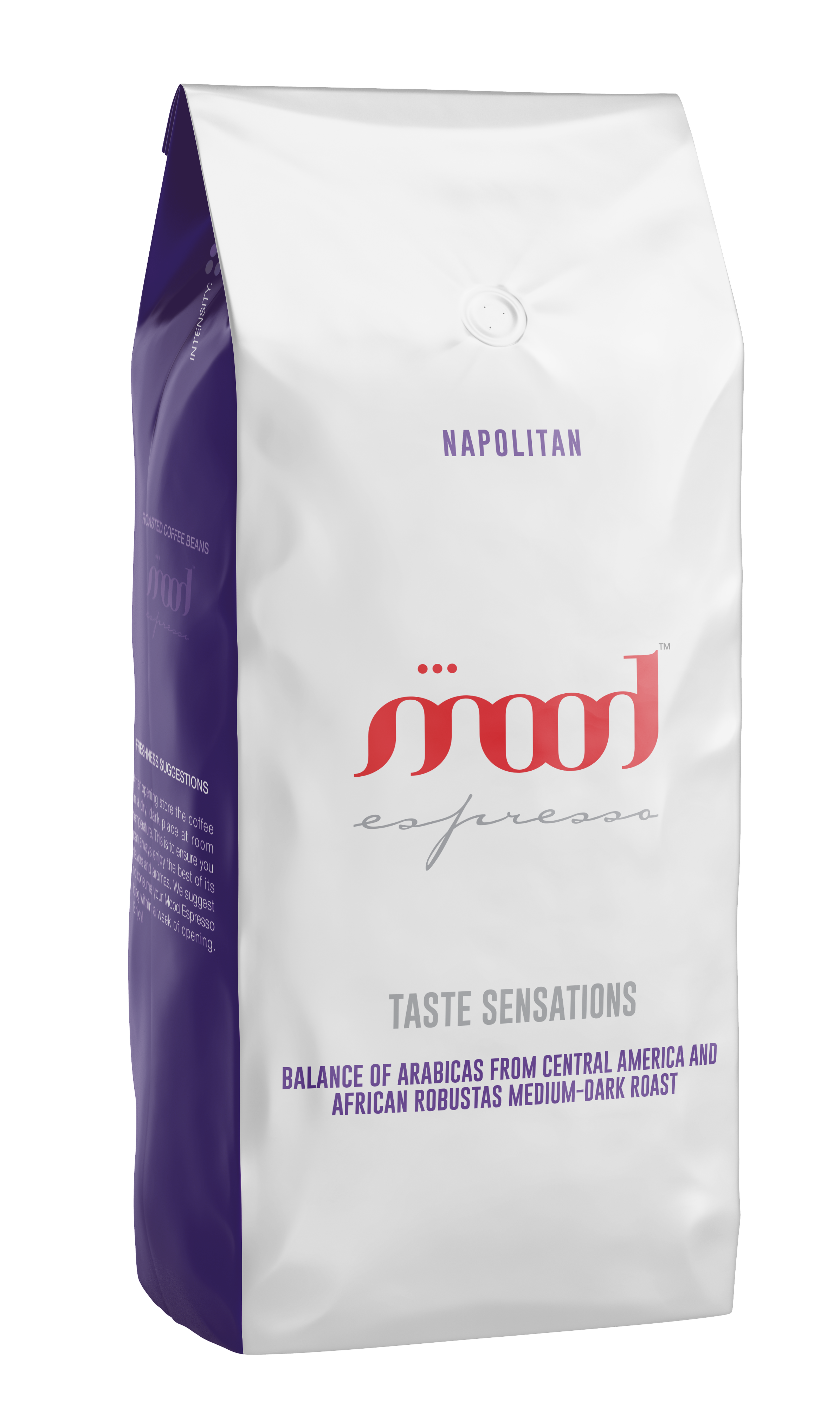 napolitan blend arabica from central america and robusta from africa. medium dark roast