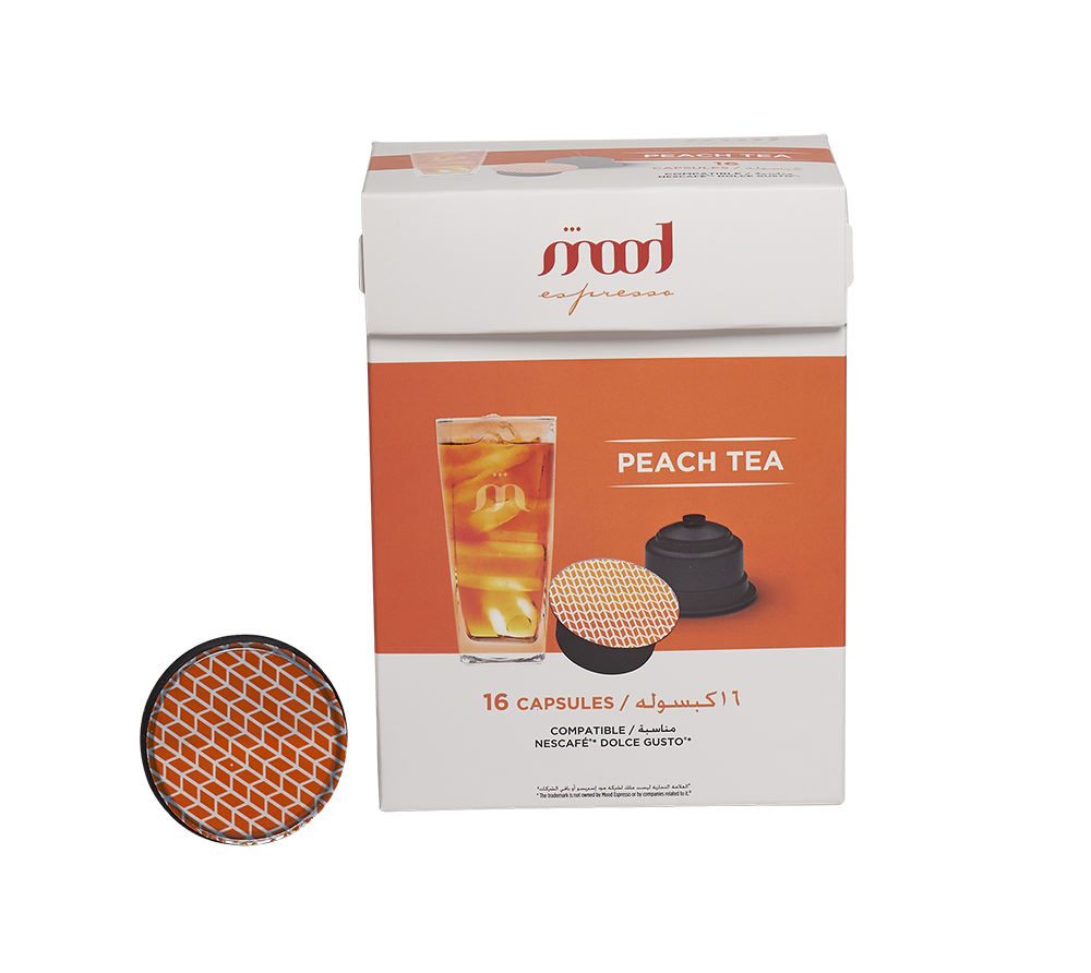 Dolce Gusto Compatible Capsules - Peach Tea (16 Single Serve Pods) - Mood Espresso - Dubai