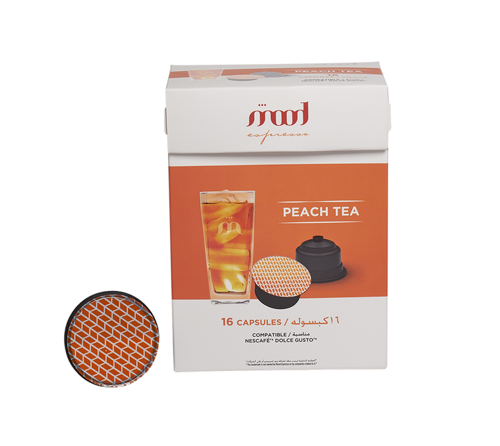 Dolce Gusto Compatible Capsules - Peach Tea (16 Single Serve Pods) - Mood Espresso - Dubai