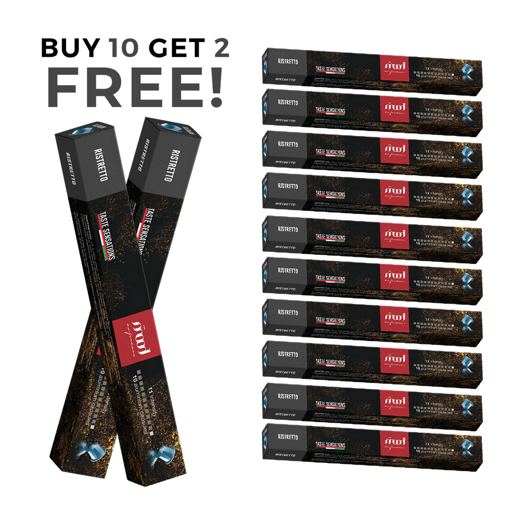 Buy 10 get 2 Free - Ristretto - Nespresso Compatible Aluminium 