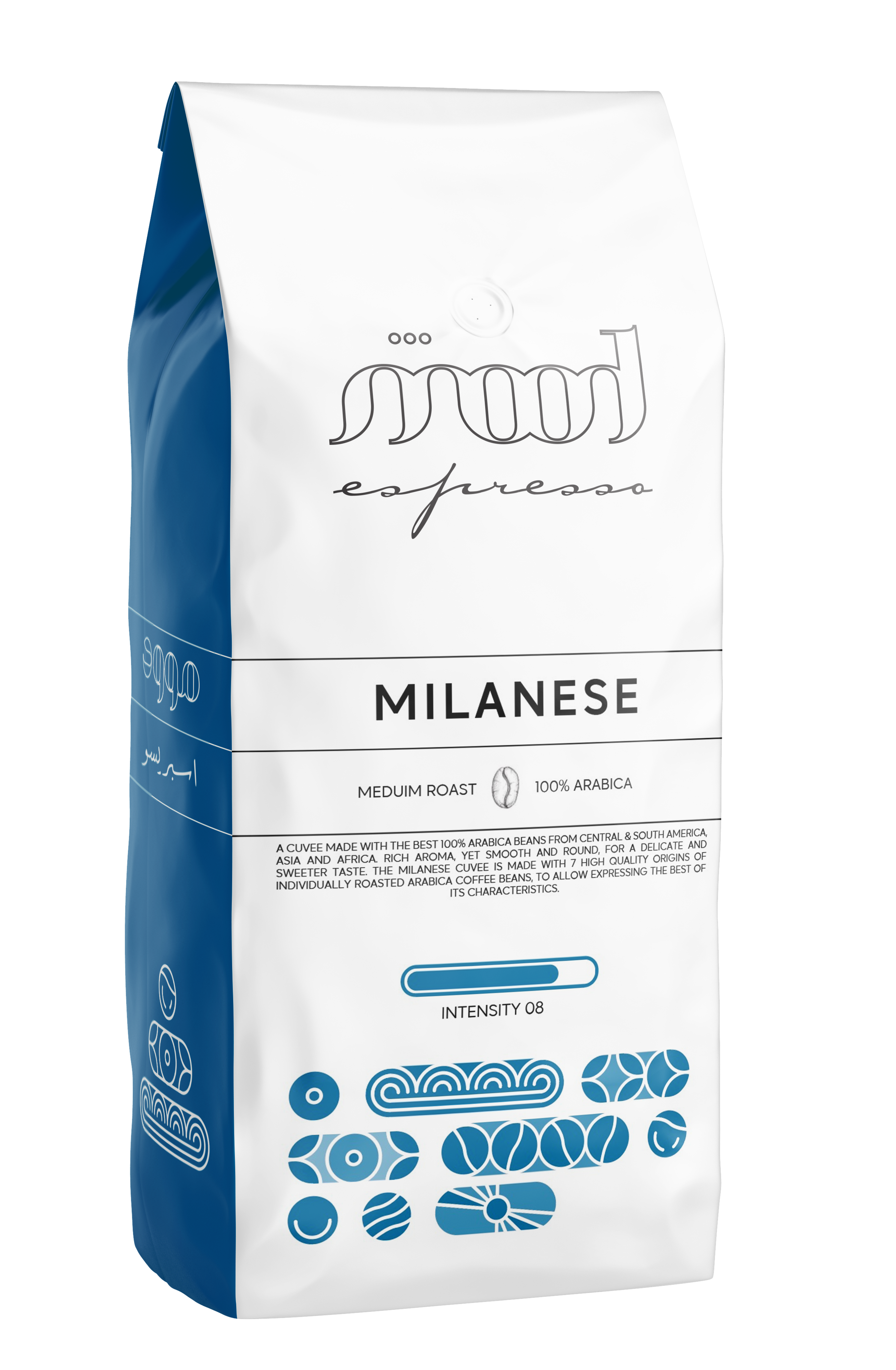 milanese medium roast 100% arabica 1 kg intensity 8